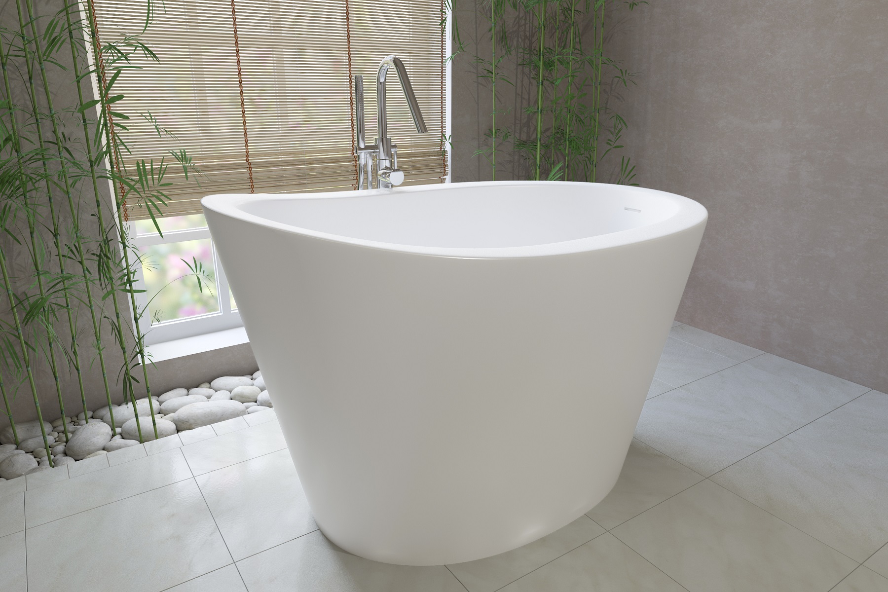Aquatica True Ofuro Freestanding Stone Japanese Soaking Bathtub